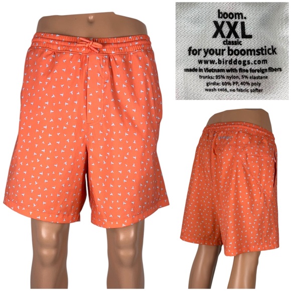 Birddogs Other - Bird Dogs 2XL Inner Banks Lined Swim Trunks Shorts Orange Drawstring Waist EUC